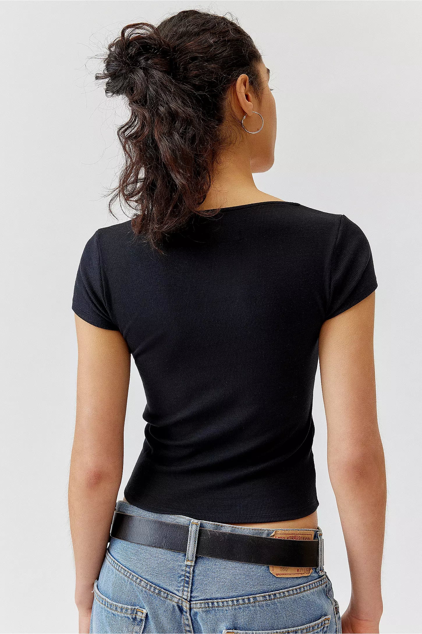 MWB Round Neck  Rib Detail Top