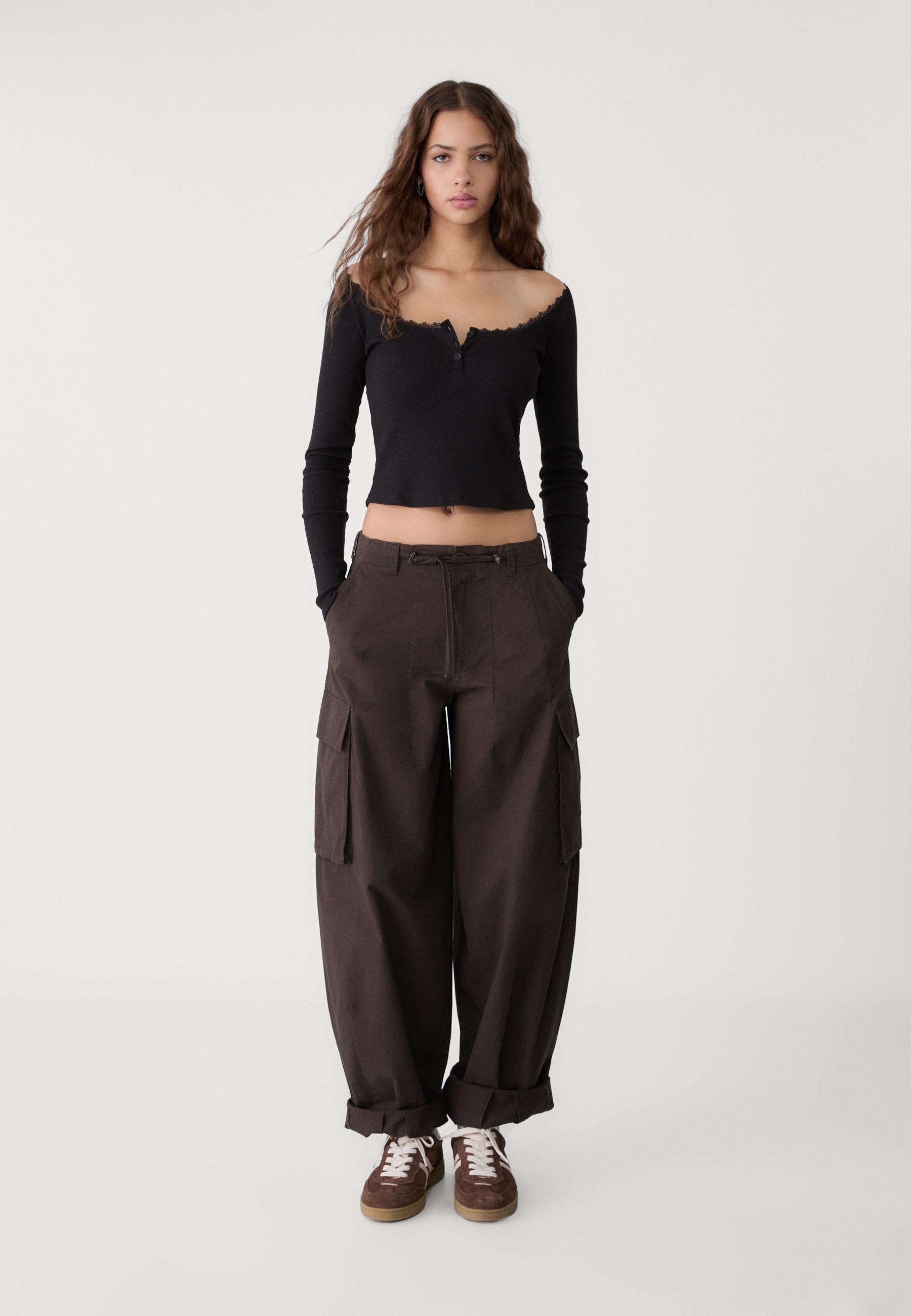 MWB polo lace Trim Rib Top MYWISHBAG