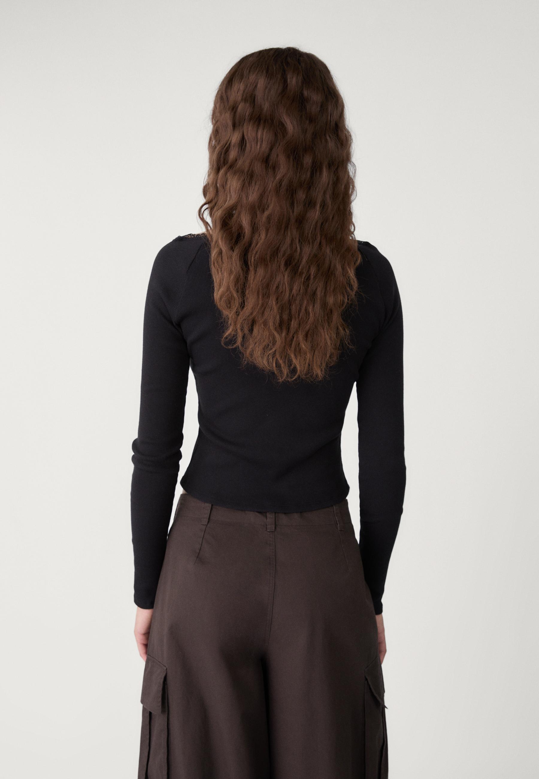 MWB polo lace Trim Rib Top MYWISHBAG