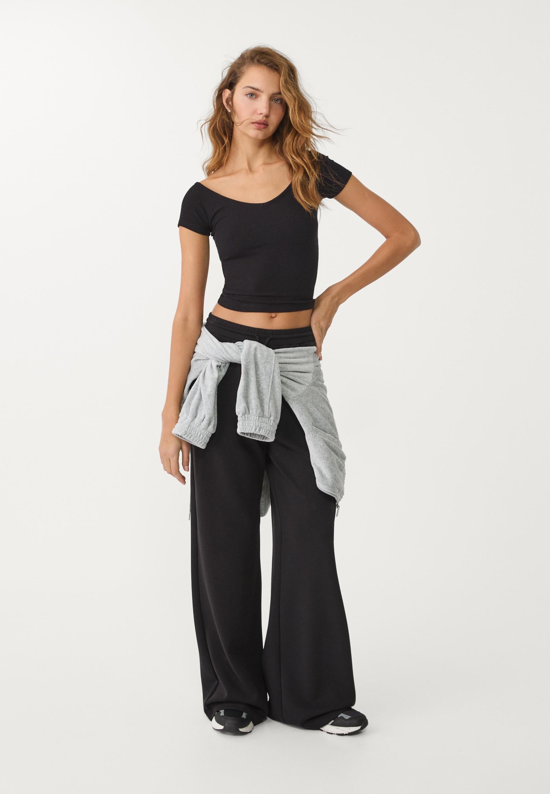 MWB Ribbed V-Neck Top MYWISHBAG