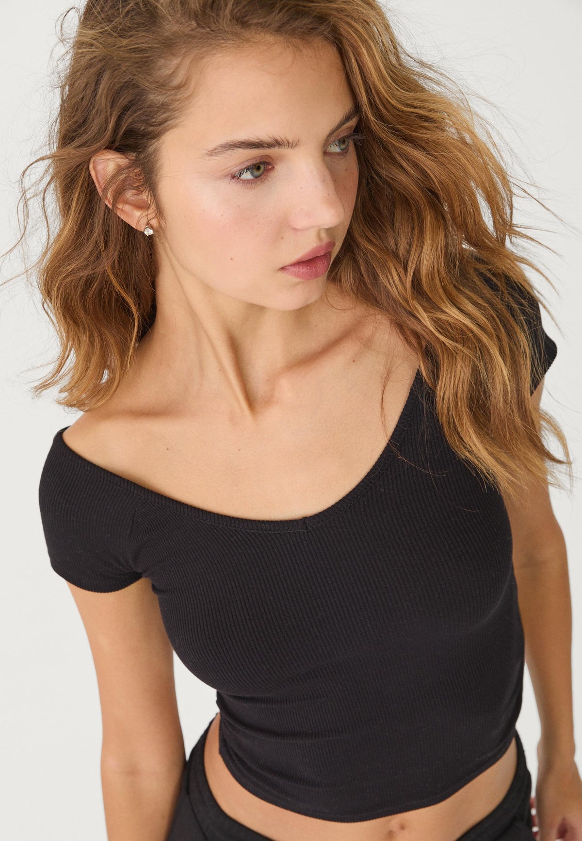 MWB Ribbed V-Neck Top MYWISHBAG