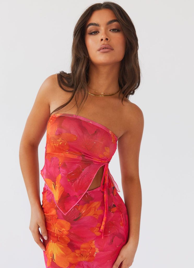 MWB Party Mesh Tube Top With Skirt