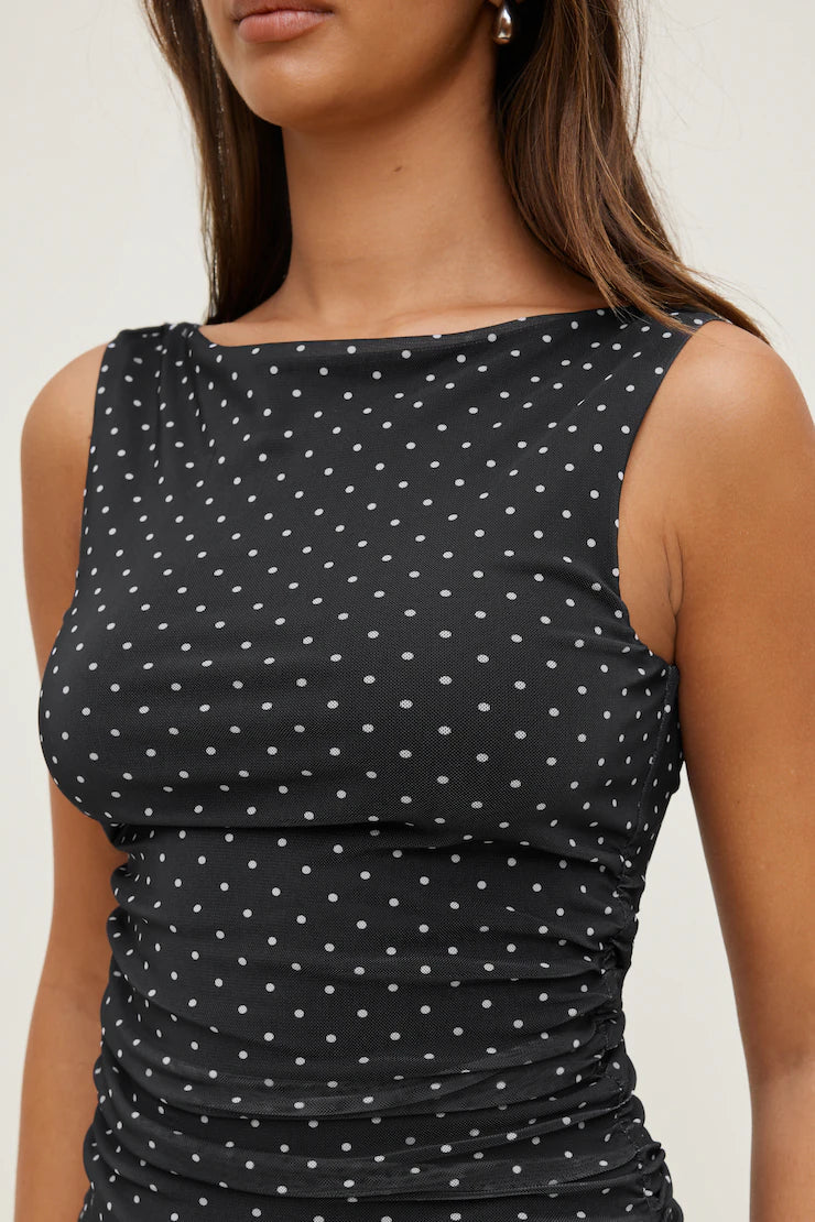 Polka Mesh Tank Top MYWISHBAG