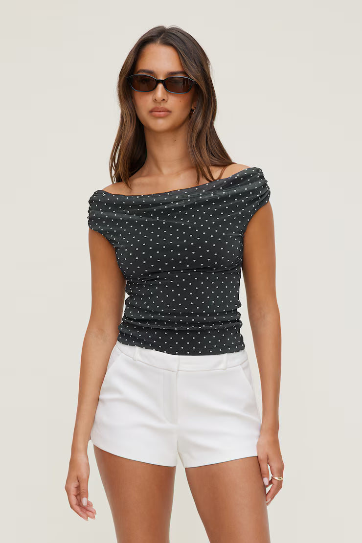 Off Shoulder Mesh Top MYWISHBAG