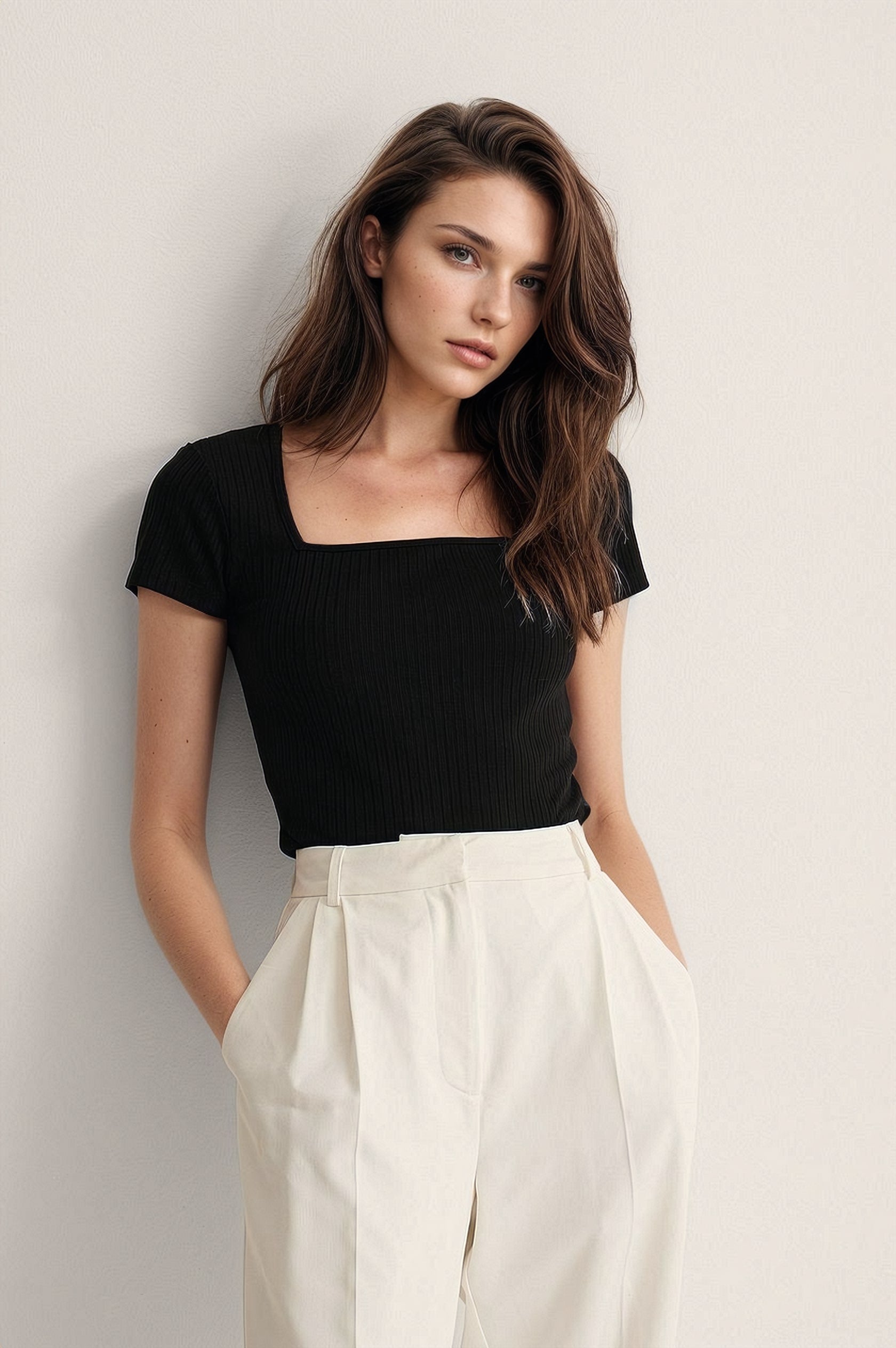 MWB Square Neck Short Sleeve Top MYWISHBAG