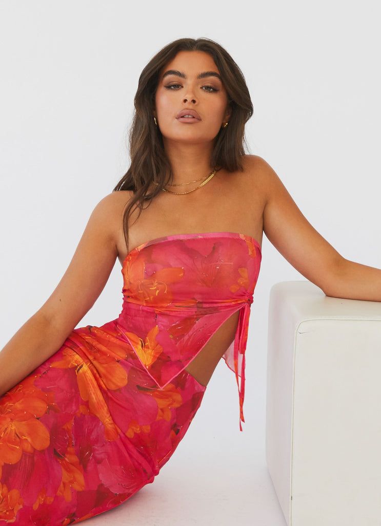 MWB Party Mesh Tube Top With Skirt