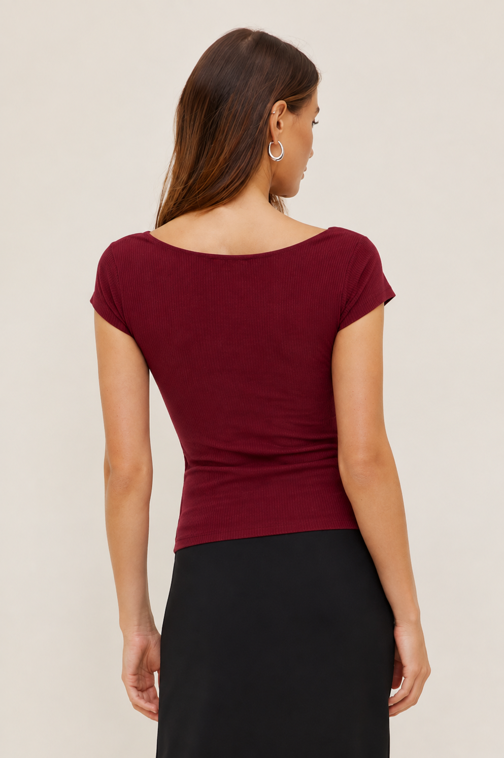 Sweetheart Neckline Rib Top MYWISHBAG