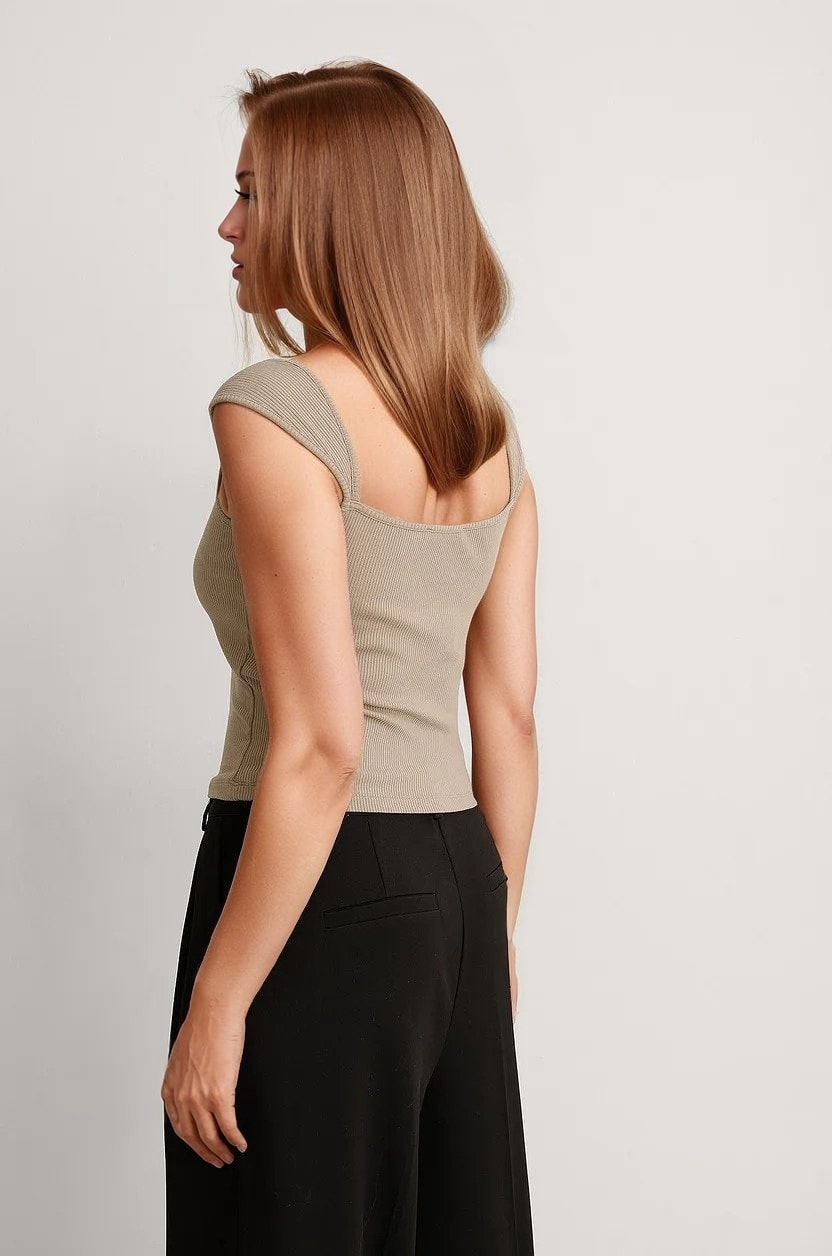 MWB Cropped Ribbed Tight Singlet MYWISHBAG