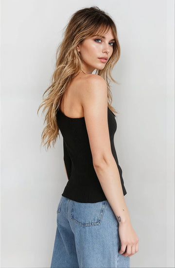 MWB One Shoulder Ribbed babylock Top