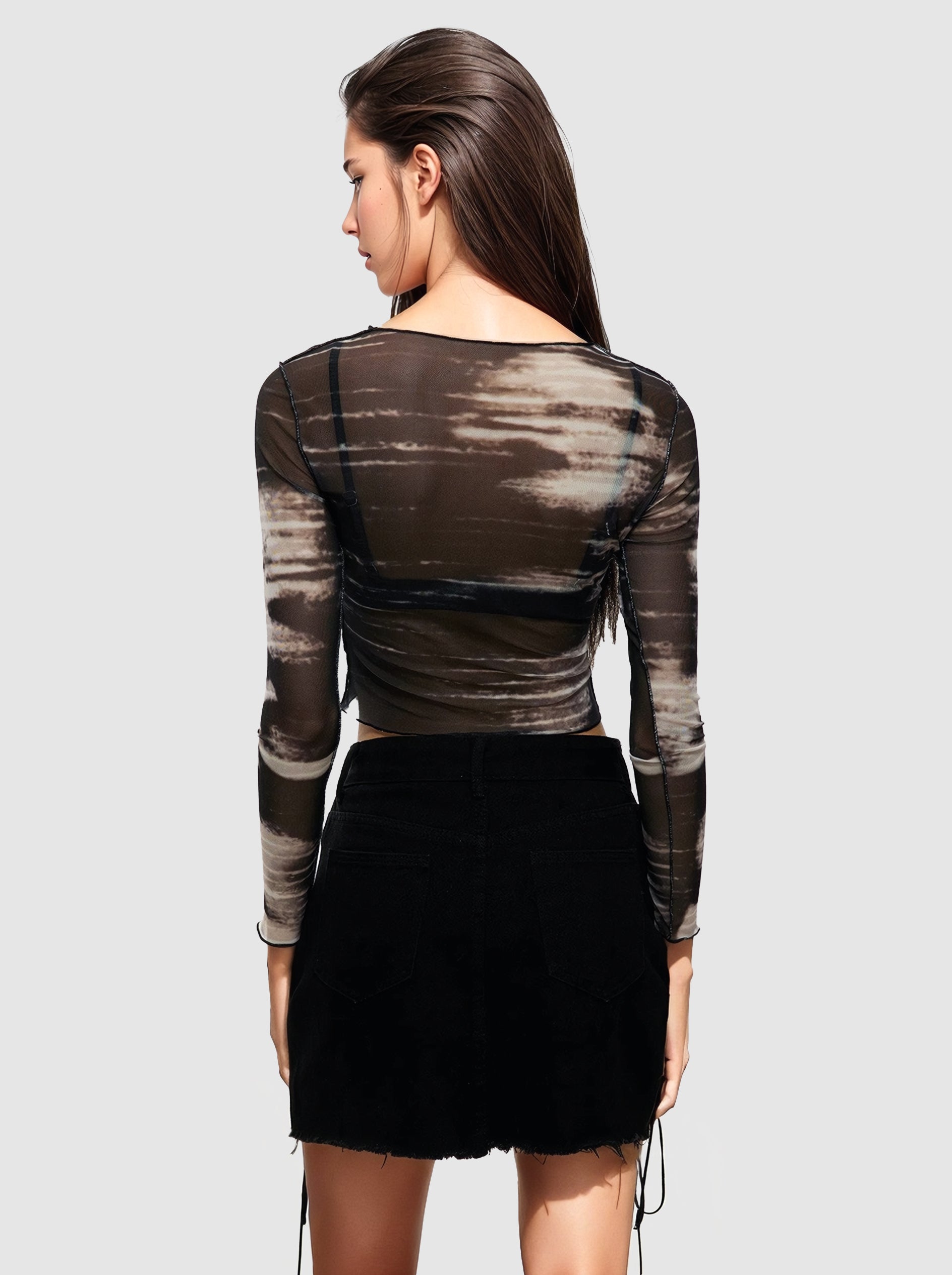 MWB Round Neck Mesh Crop Top MYWISHBAG