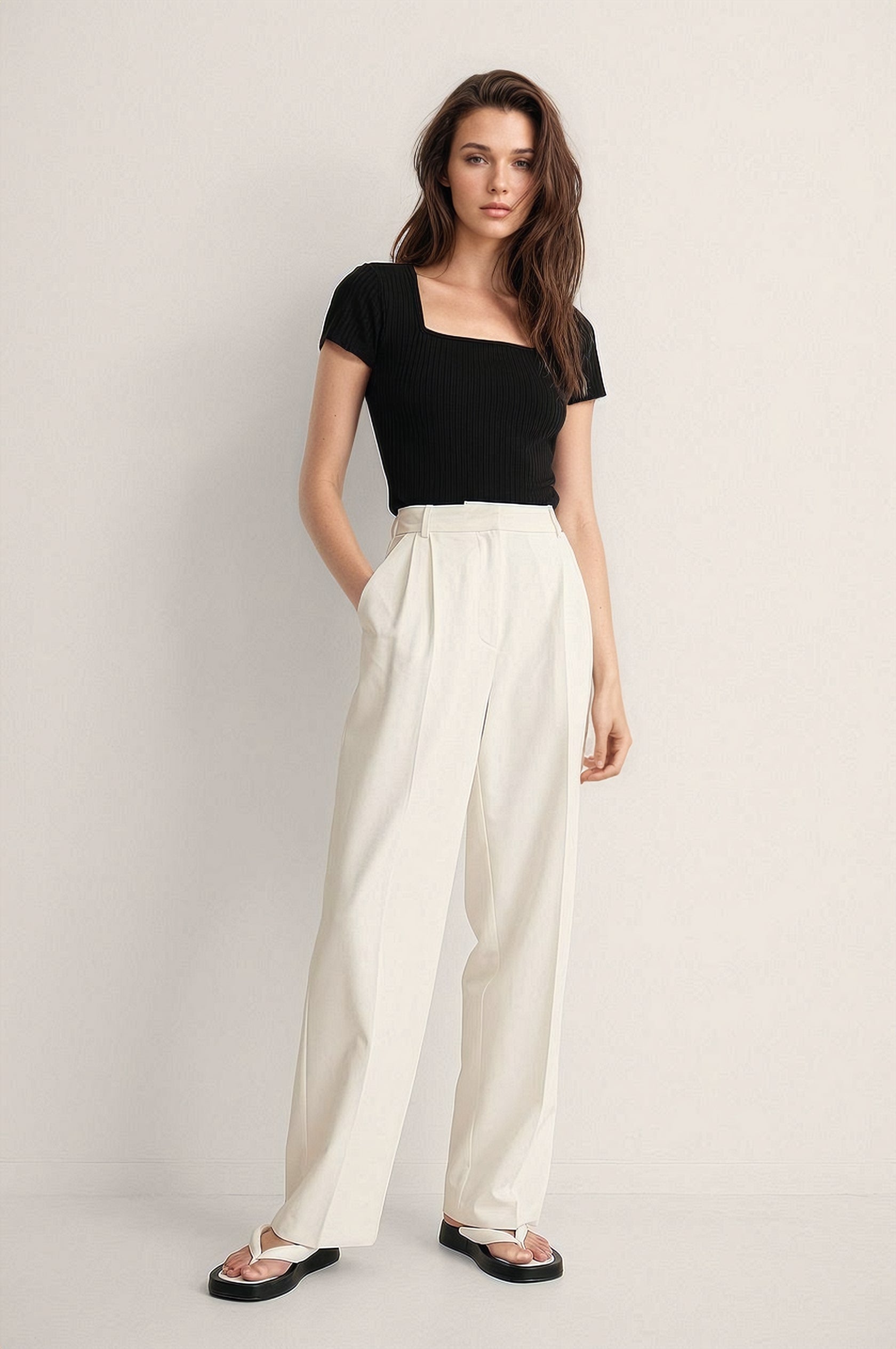 MWB Square Neck Short Sleeve Top MYWISHBAG