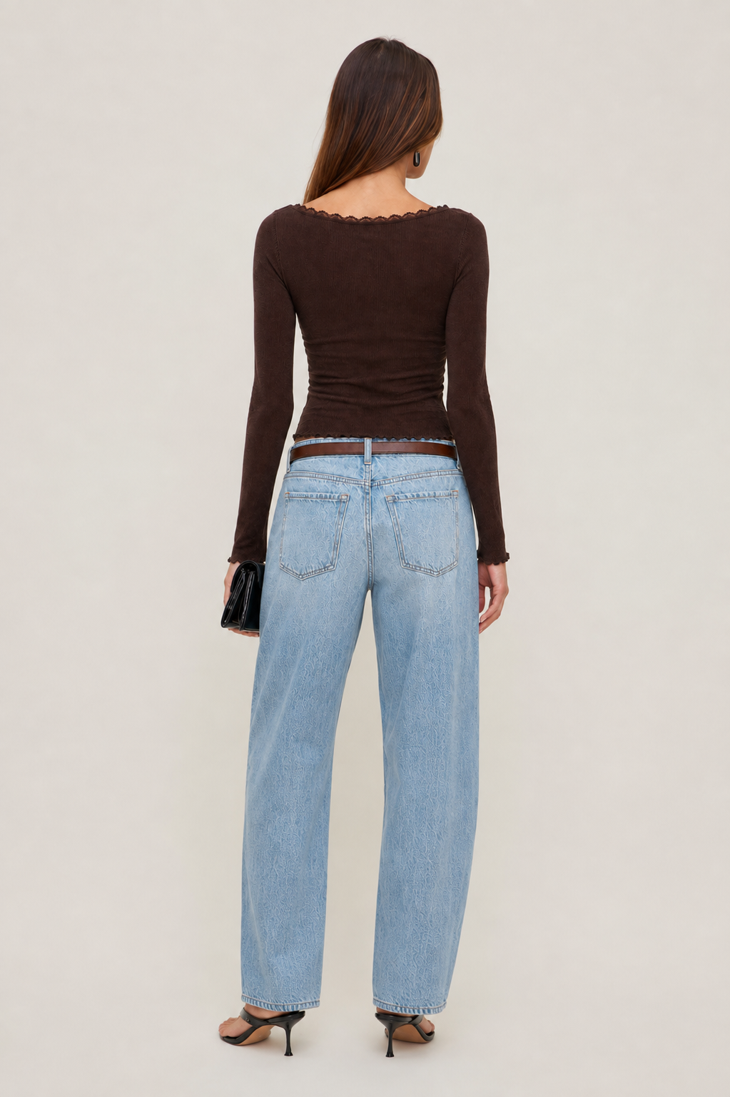 polo lace Trim Rib Top MYWISHBAG