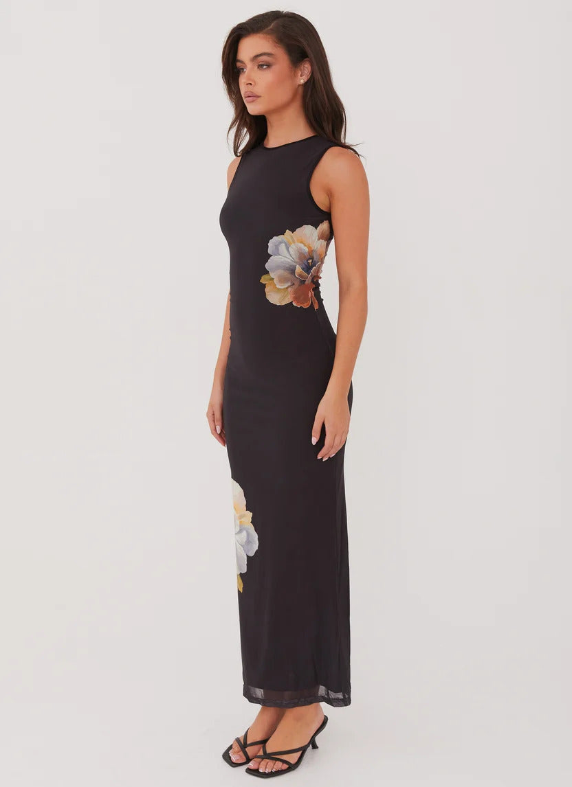 Side Effects Mesh Maxi Dress MYWISHBAG