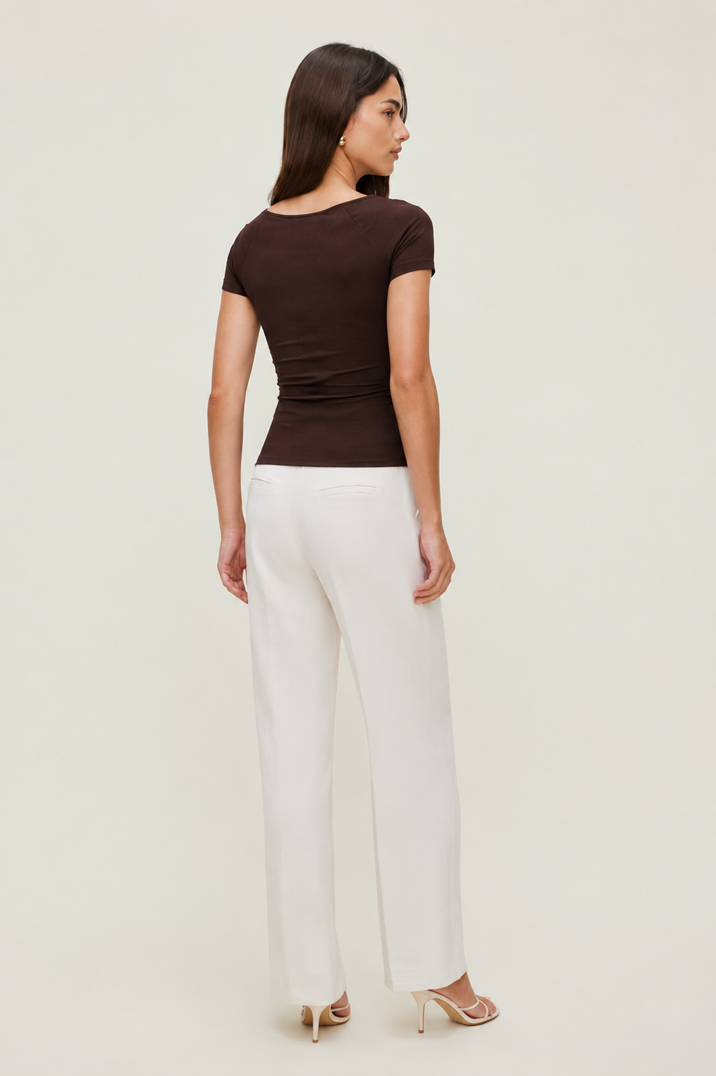 Sweetheart V Neck Short Sleeve Top MYWISHBAG
