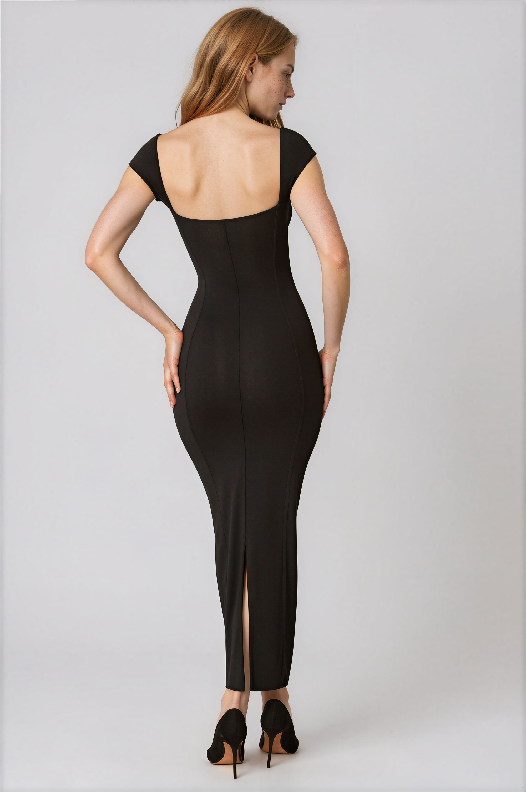 MWB Sweetheart Neckline Maxi Dress in Black MYWISHBAG