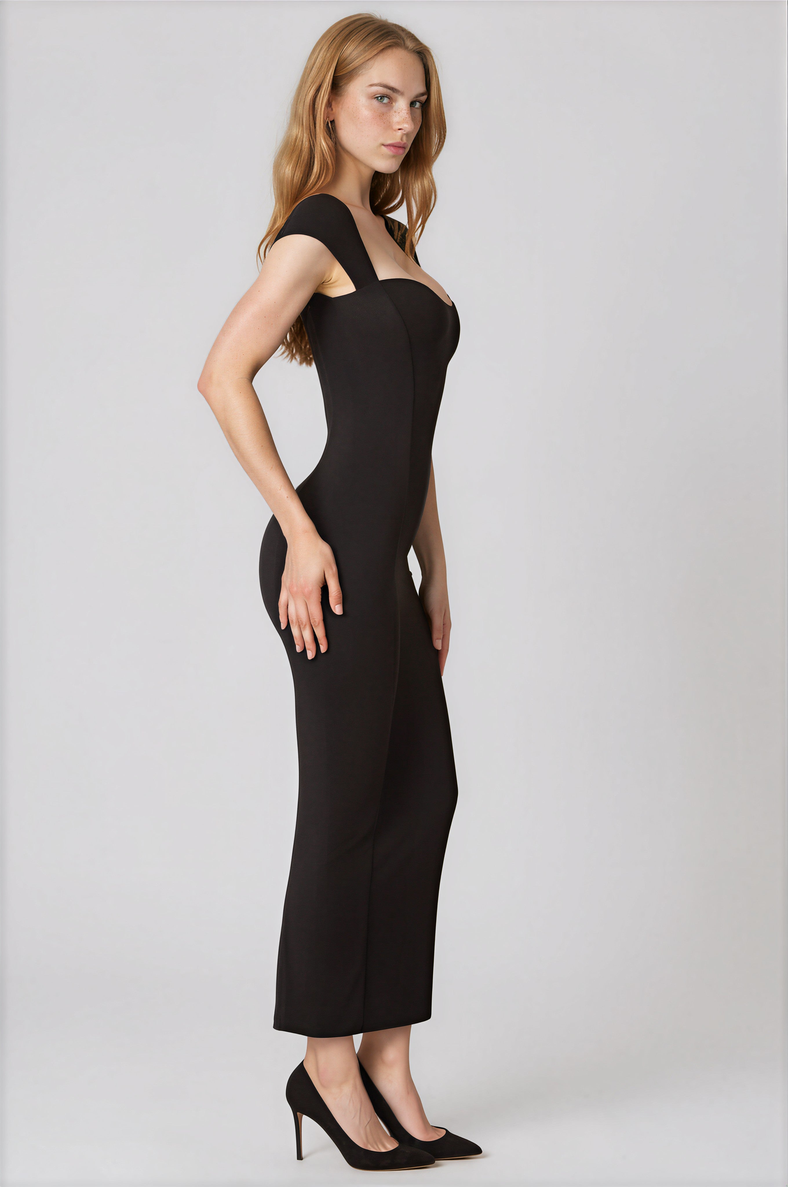 MWB Sweetheart Neckline Maxi Dress in Black MYWISHBAG