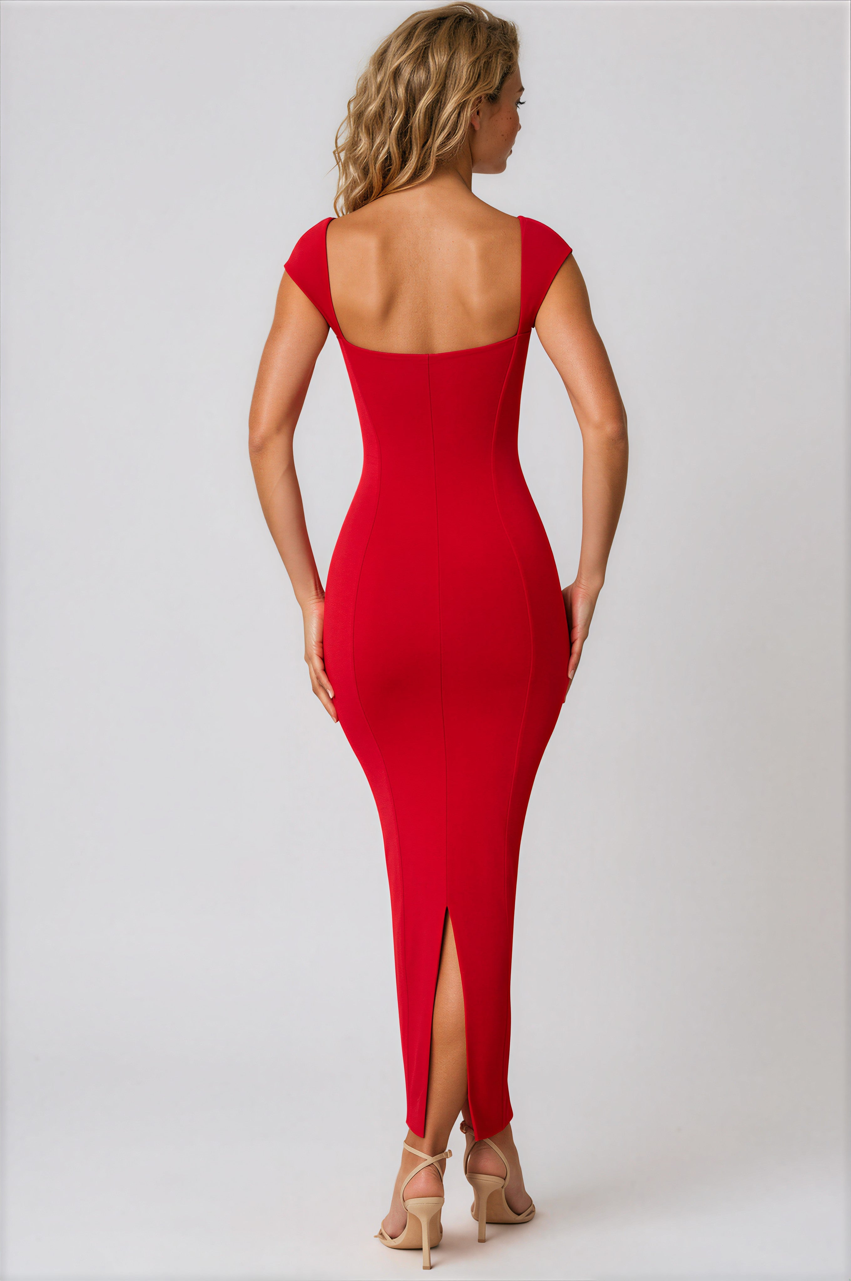 MWB Sweetheart Neckline Maxi Dress in RED MYWISHBAG