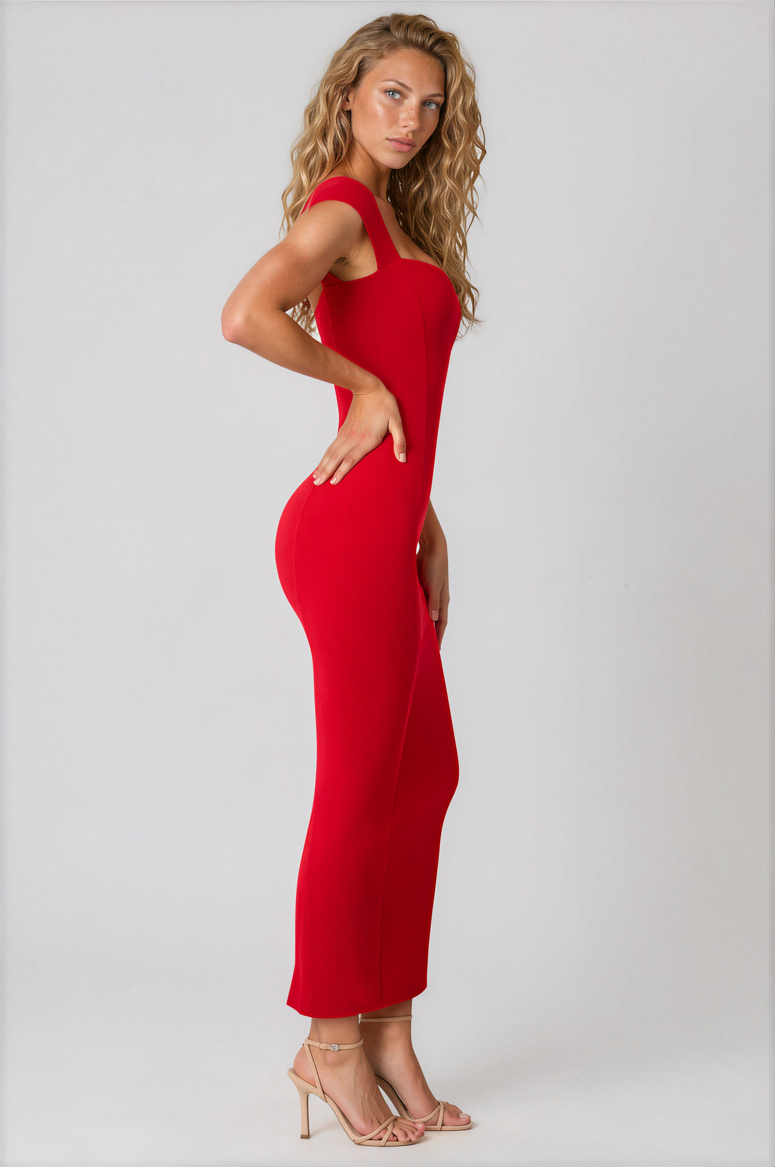 MWB Sweetheart Neckline Maxi Dress in RED MYWISHBAG