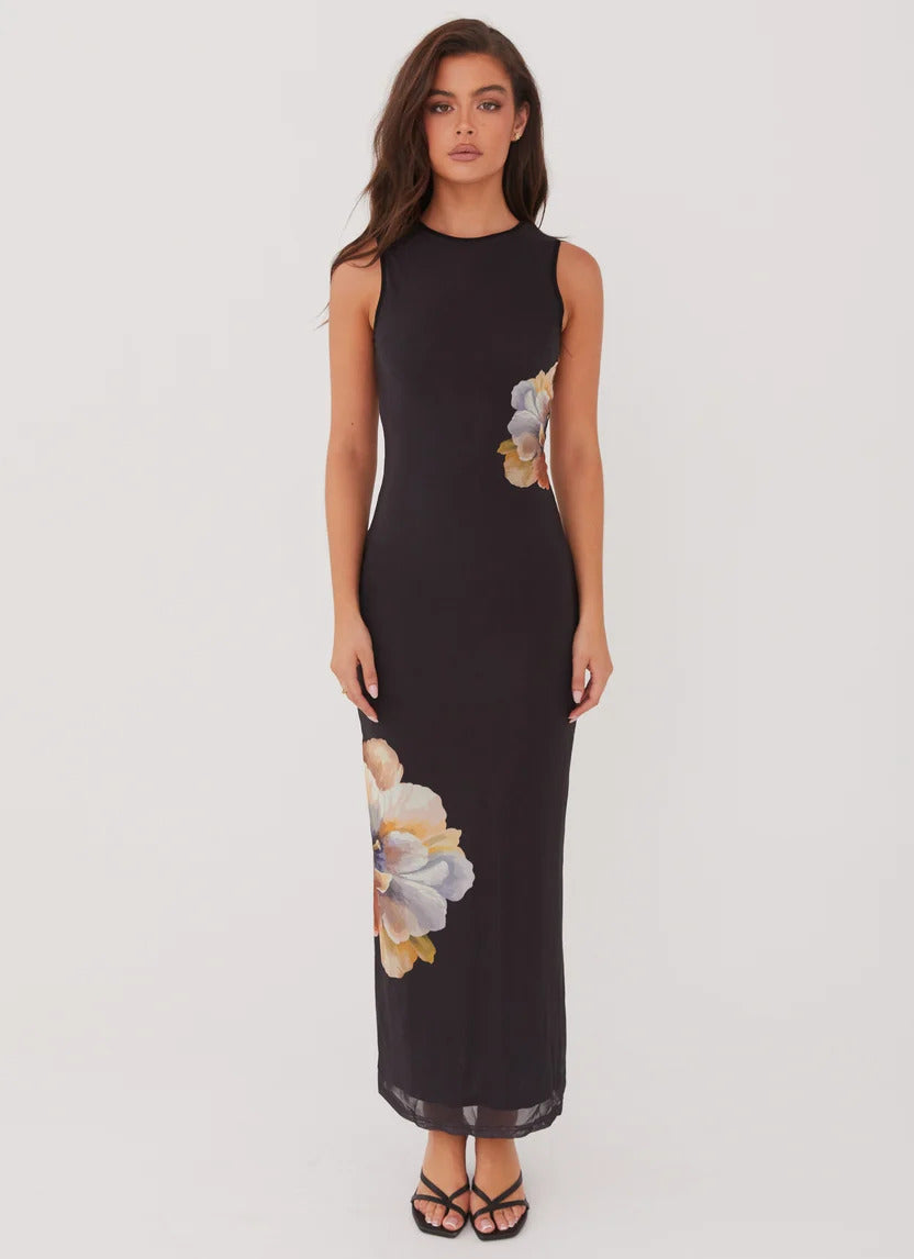 Side Effects Mesh Maxi Dress MYWISHBAG