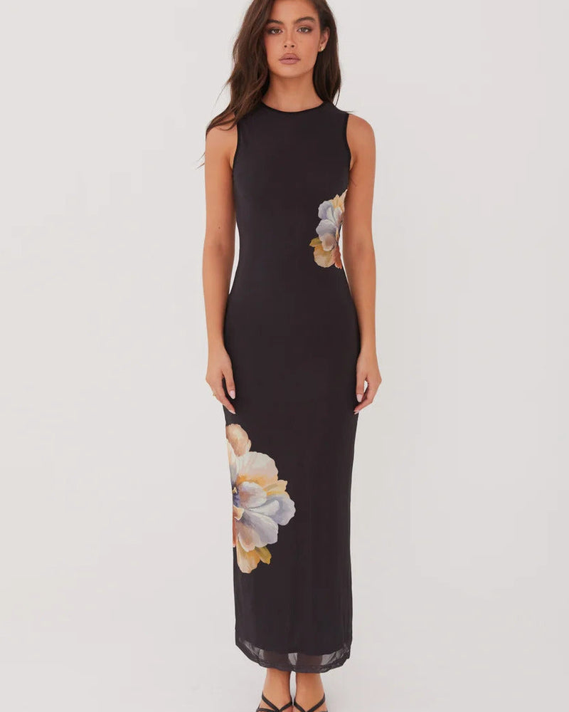 Side Effects Mesh Maxi Dress
