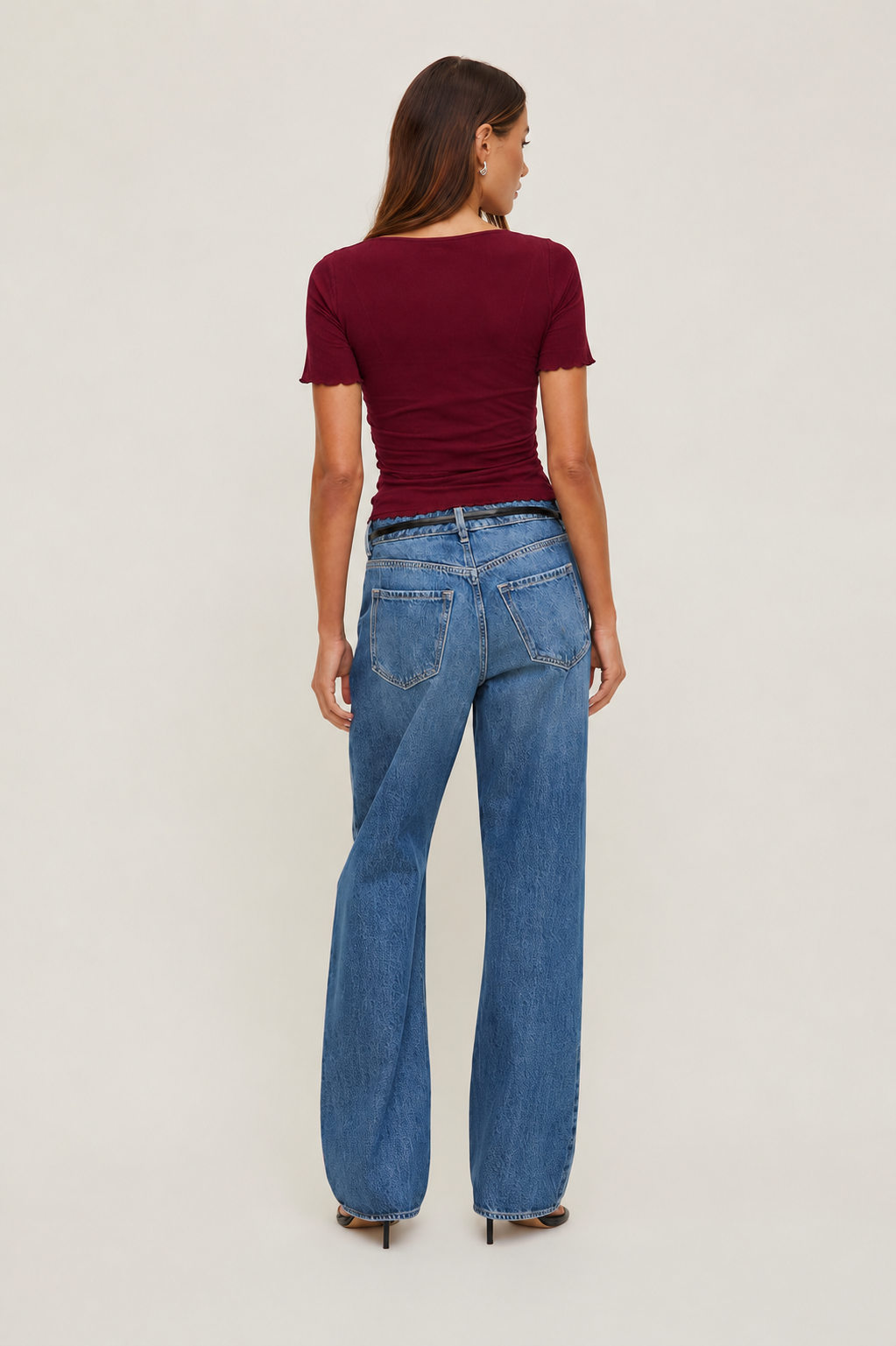 Short Sleeve BabyLock Button Rib Top MYWISHBAG