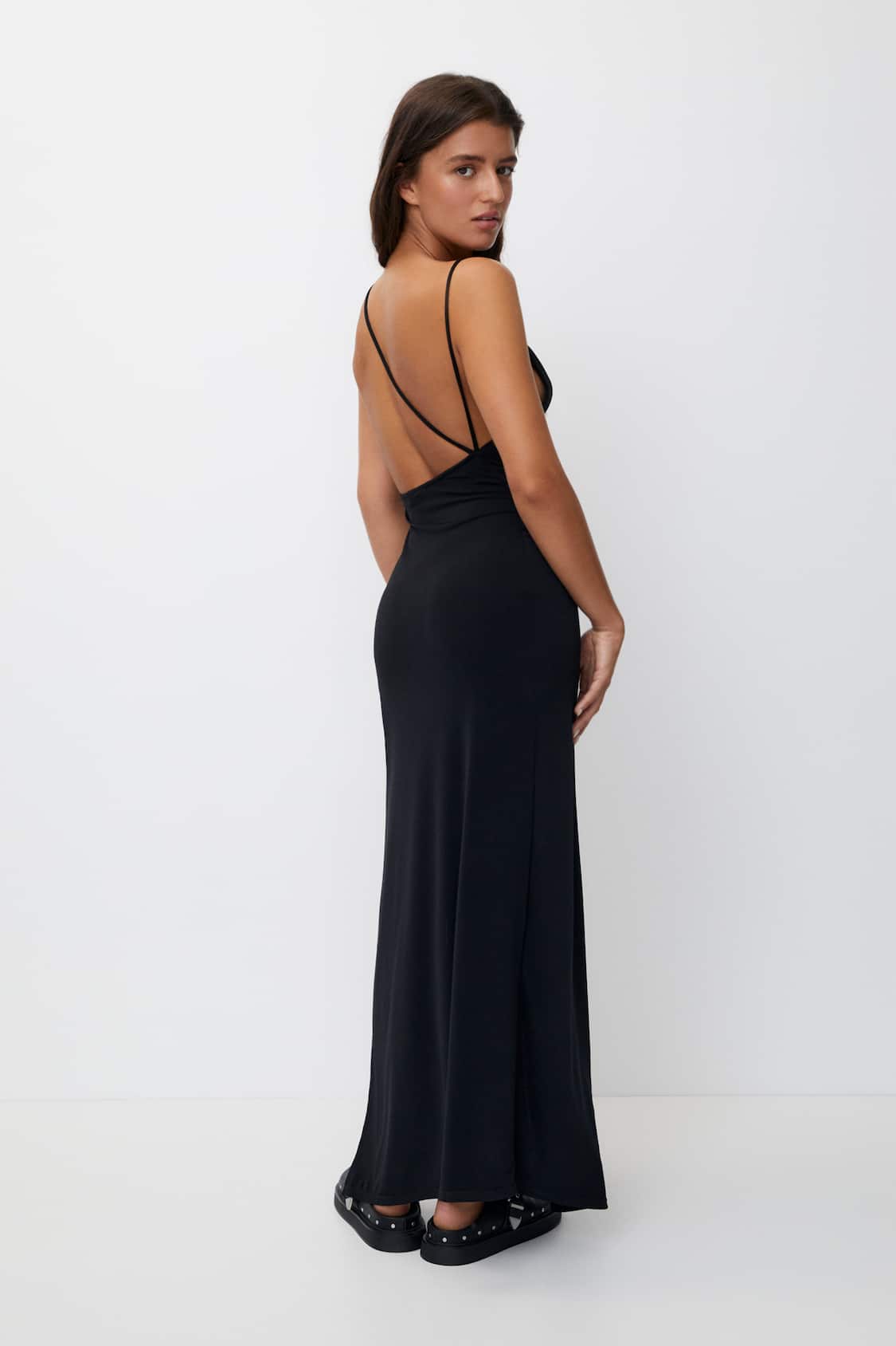 MWB Asymmetric Long Dress With Draped Detail MYWISHBAG