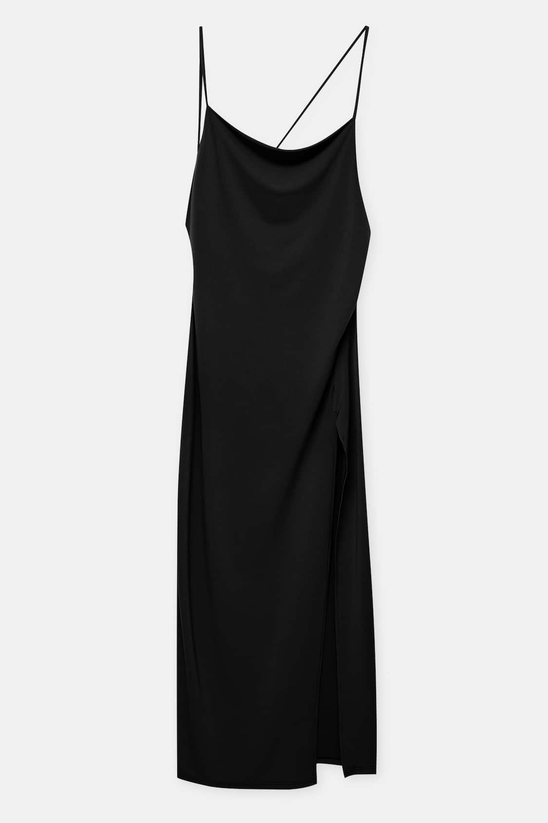 MWB Asymmetric Long Dress With Draped Detail MYWISHBAG