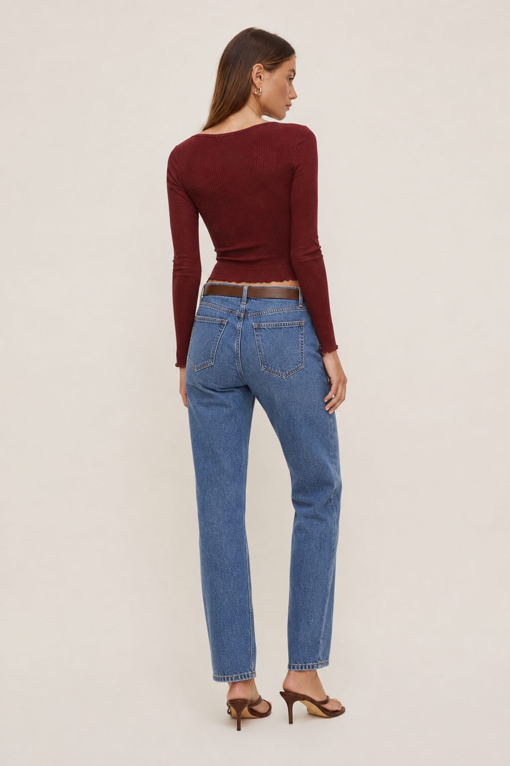 polo lace Trim Rib Top MYWISHBAG