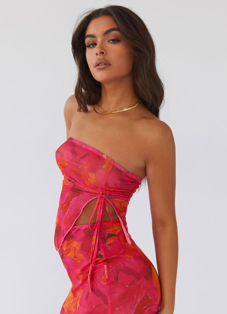 MWB Party Mesh Tube Top With Skirt