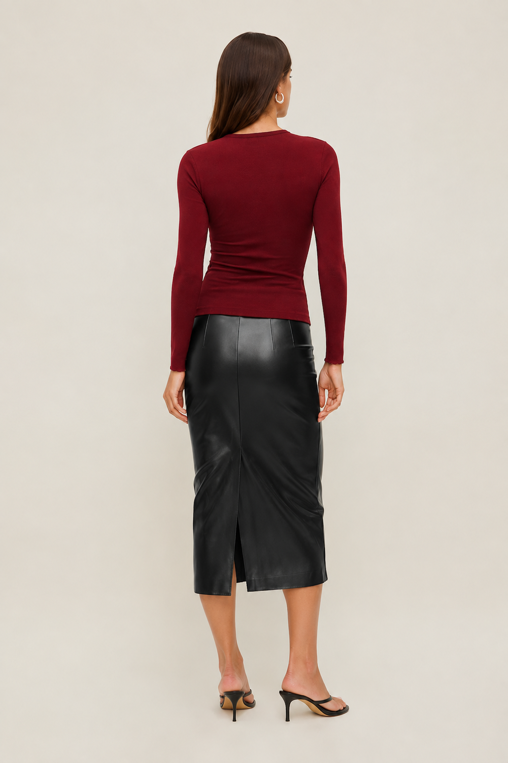 V-Neck Ribbed Bow Top MYWISHBAG