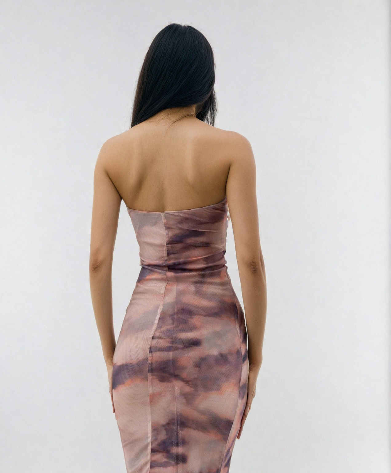 MWB Printed Tulle midi Printed Dress MYWISHBAG
