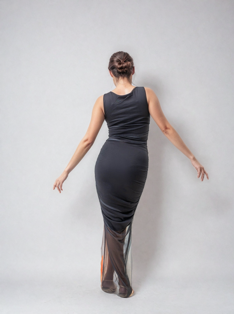 MWB Print Mesh Dress MYWISHBAG