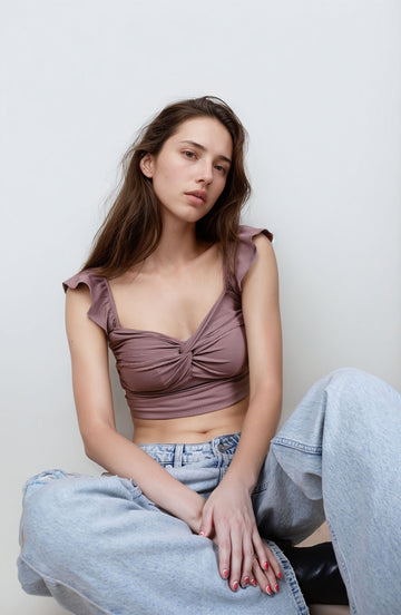 MWB Twist Ruffle Crop Top