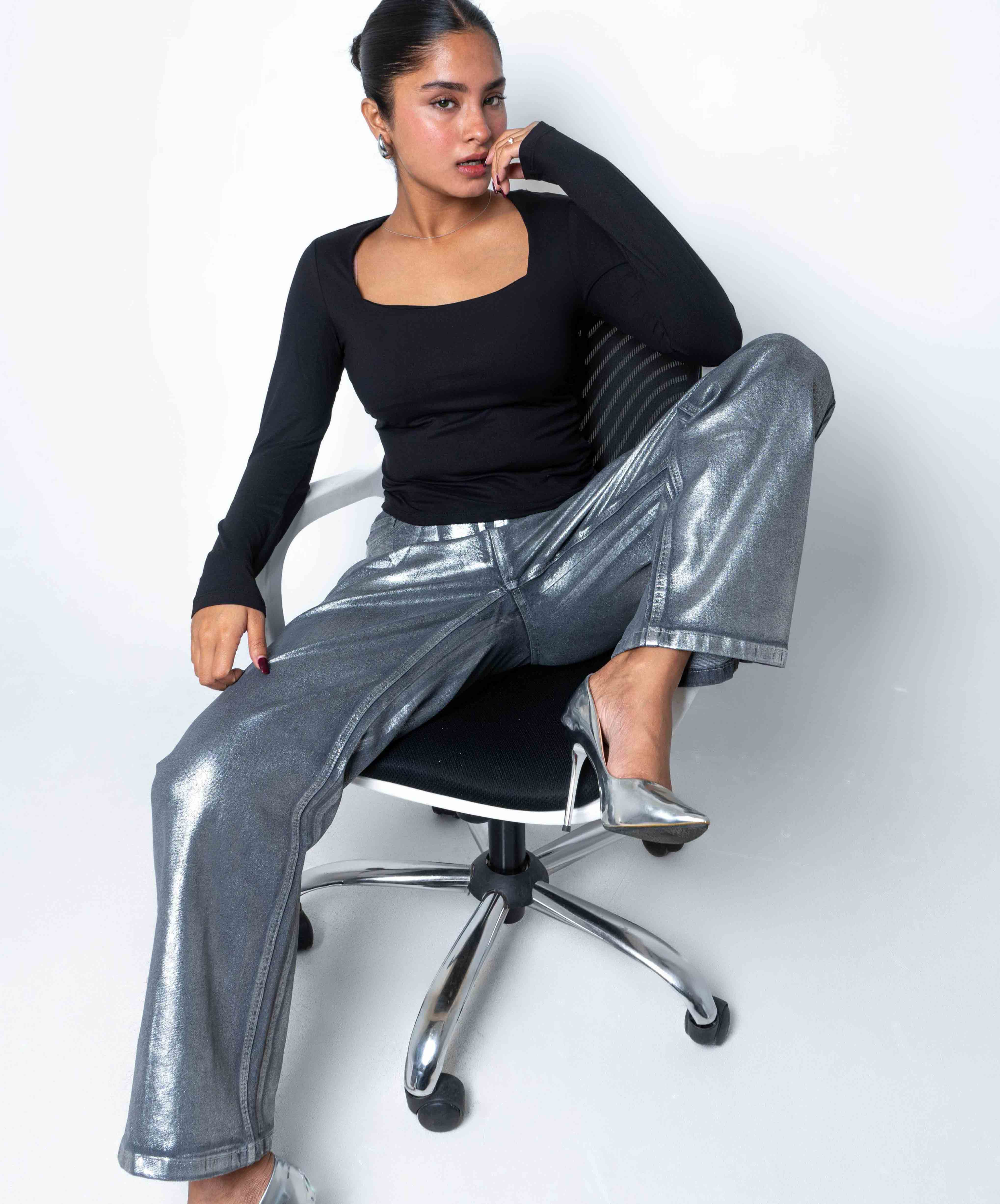 MWB Square Neck Long Sleeve Top MYWISHBAG