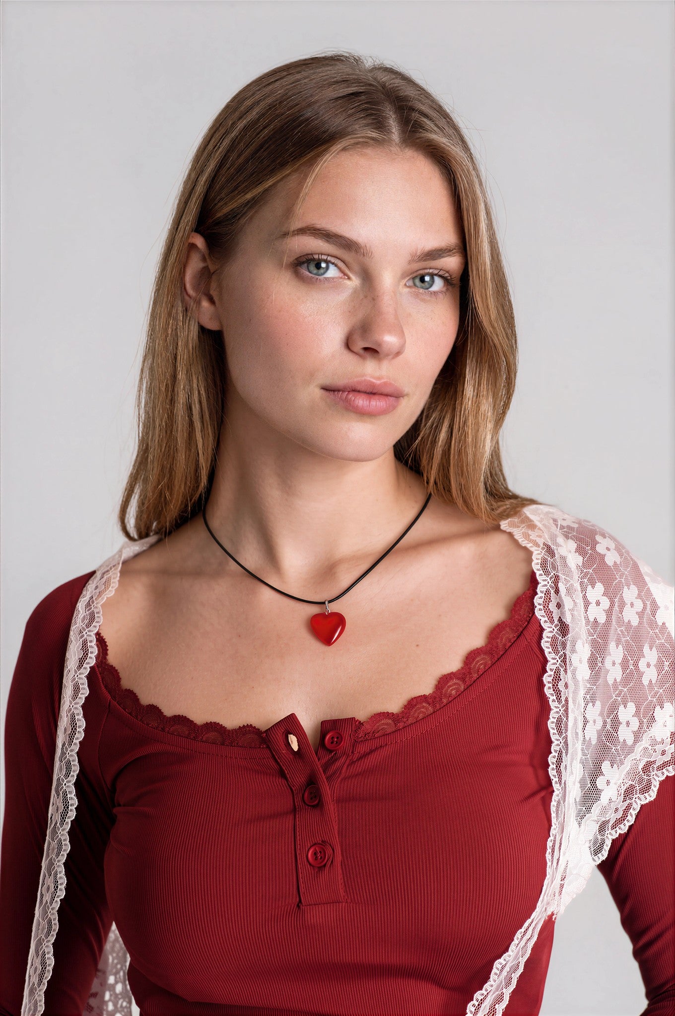 polo lace Trim Rib Top