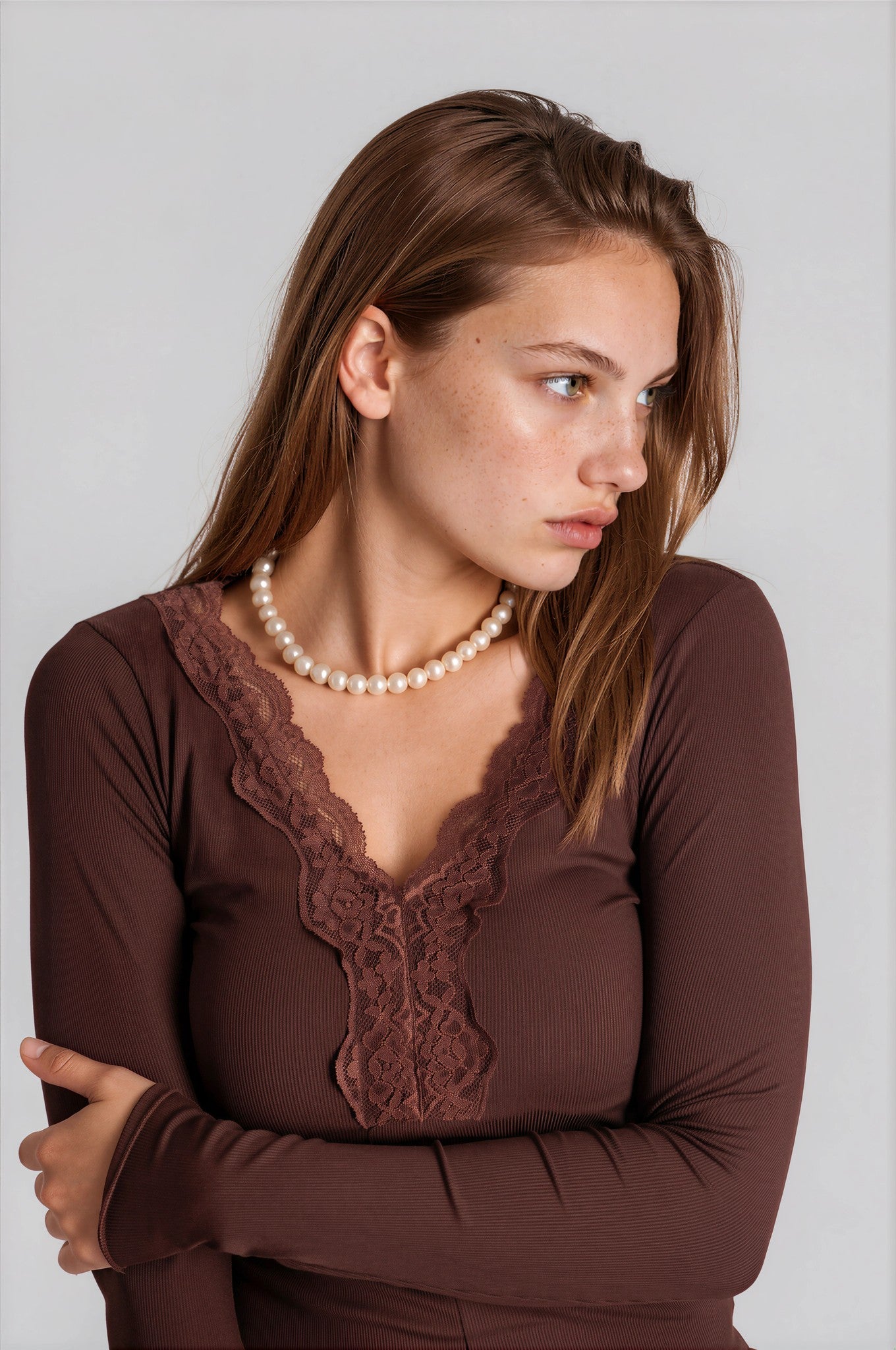 V-Neck Ribbed Bow Top
