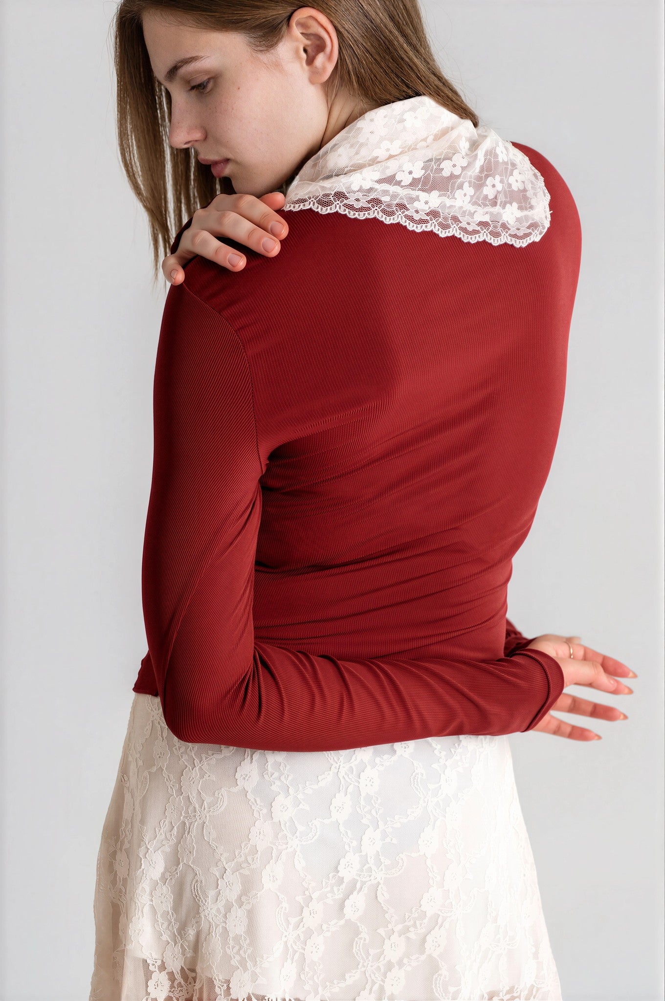 V-Neck Ribbed Bow Top