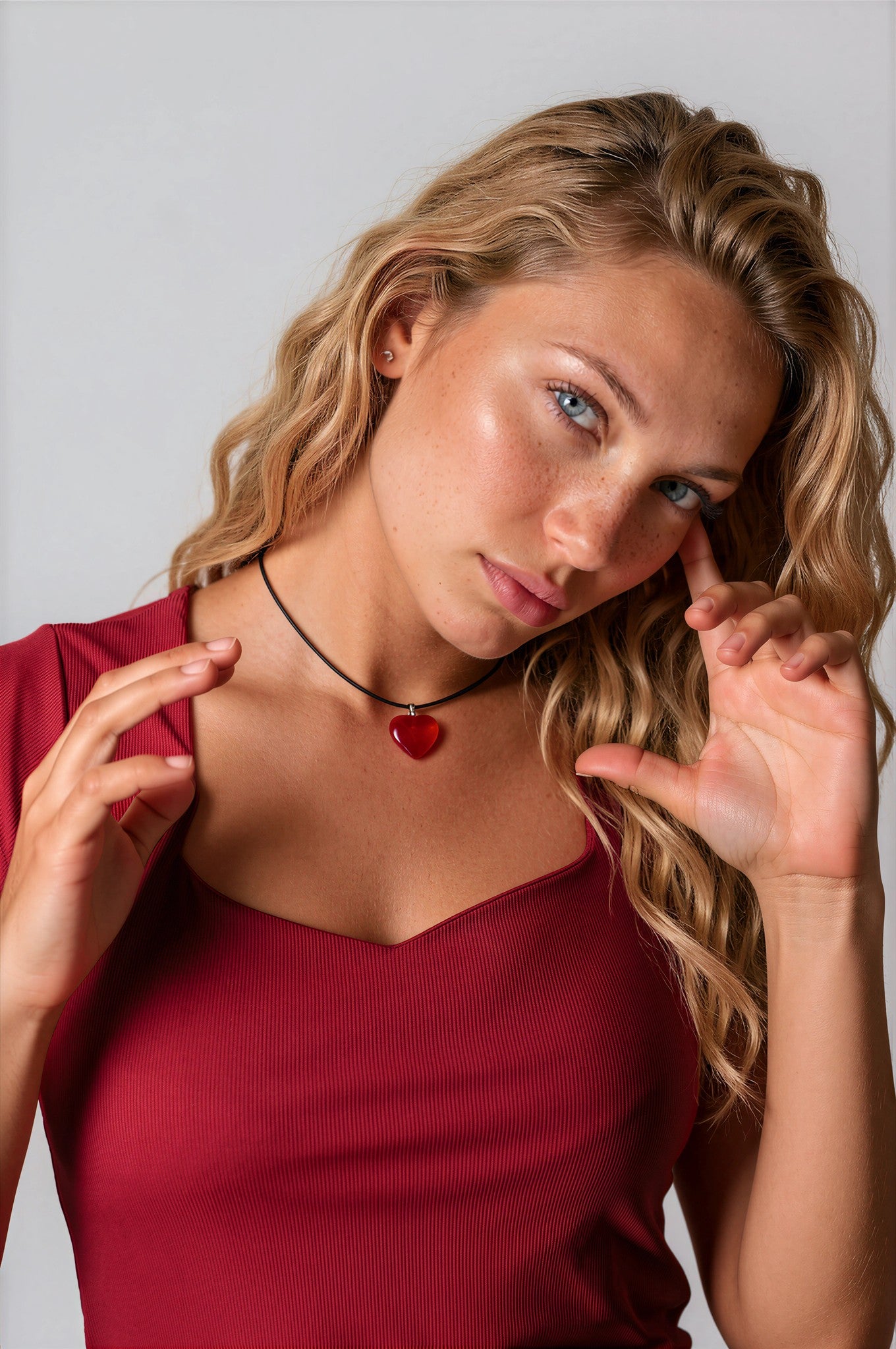 Sweetheart Neckline Rib Top