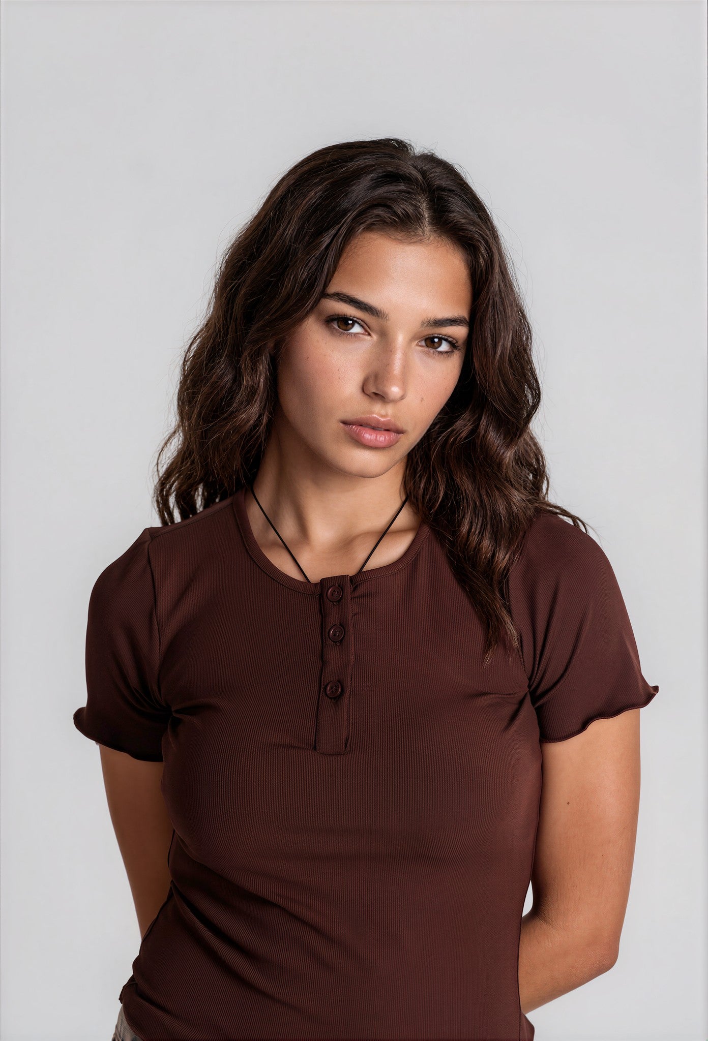 Short Sleeve BabyLock Button Rib Top