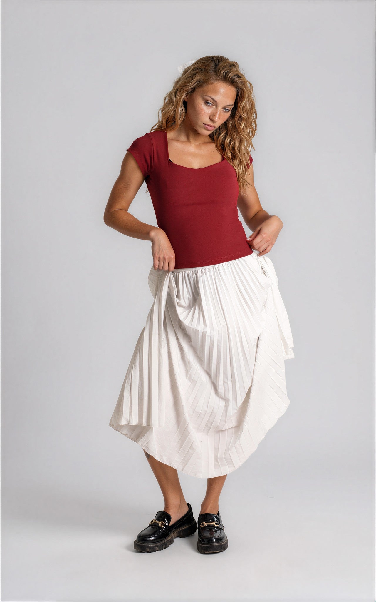 Sweetheart Neckline Rib Top