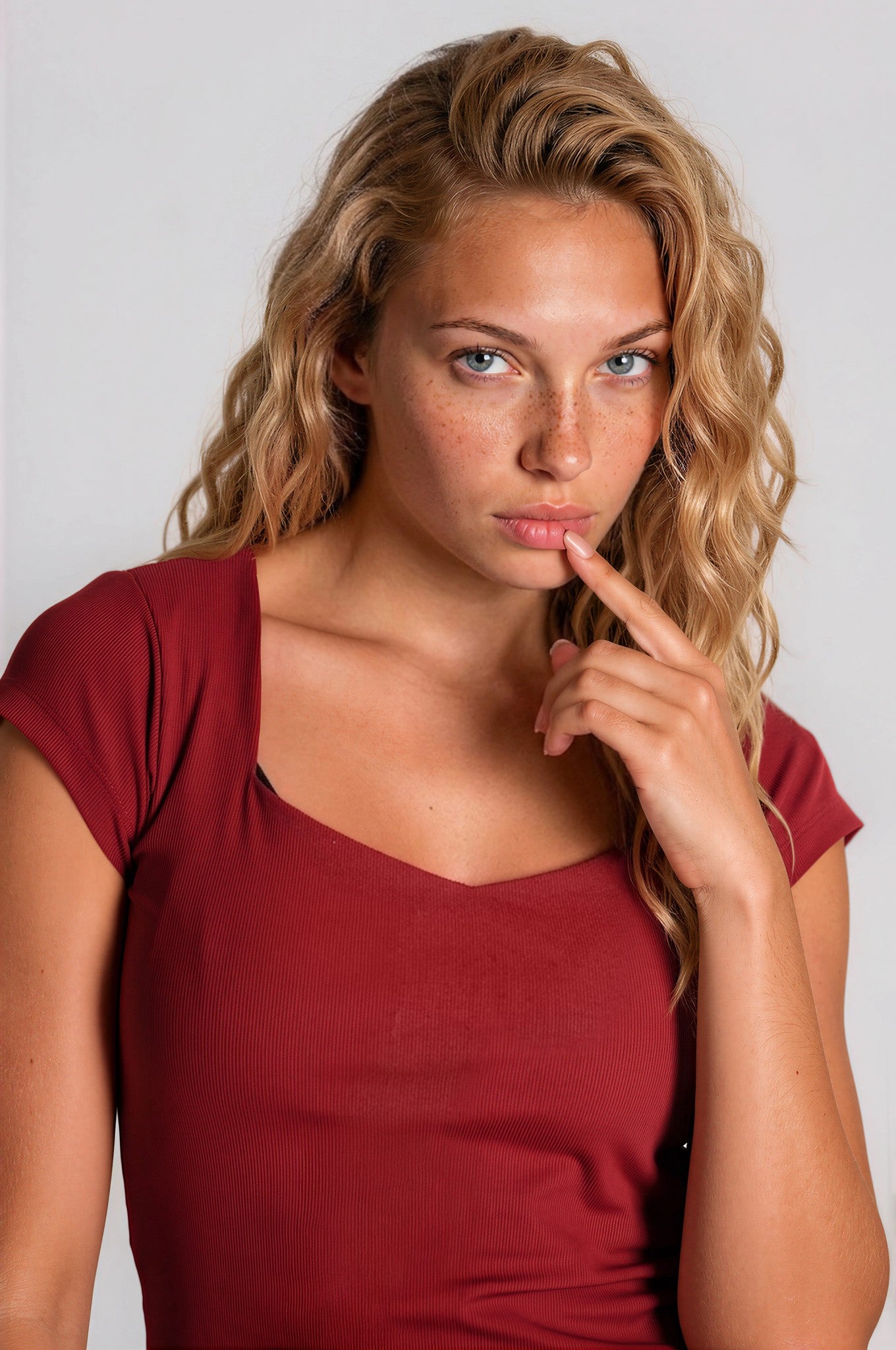 Sweetheart Neckline Rib Top
