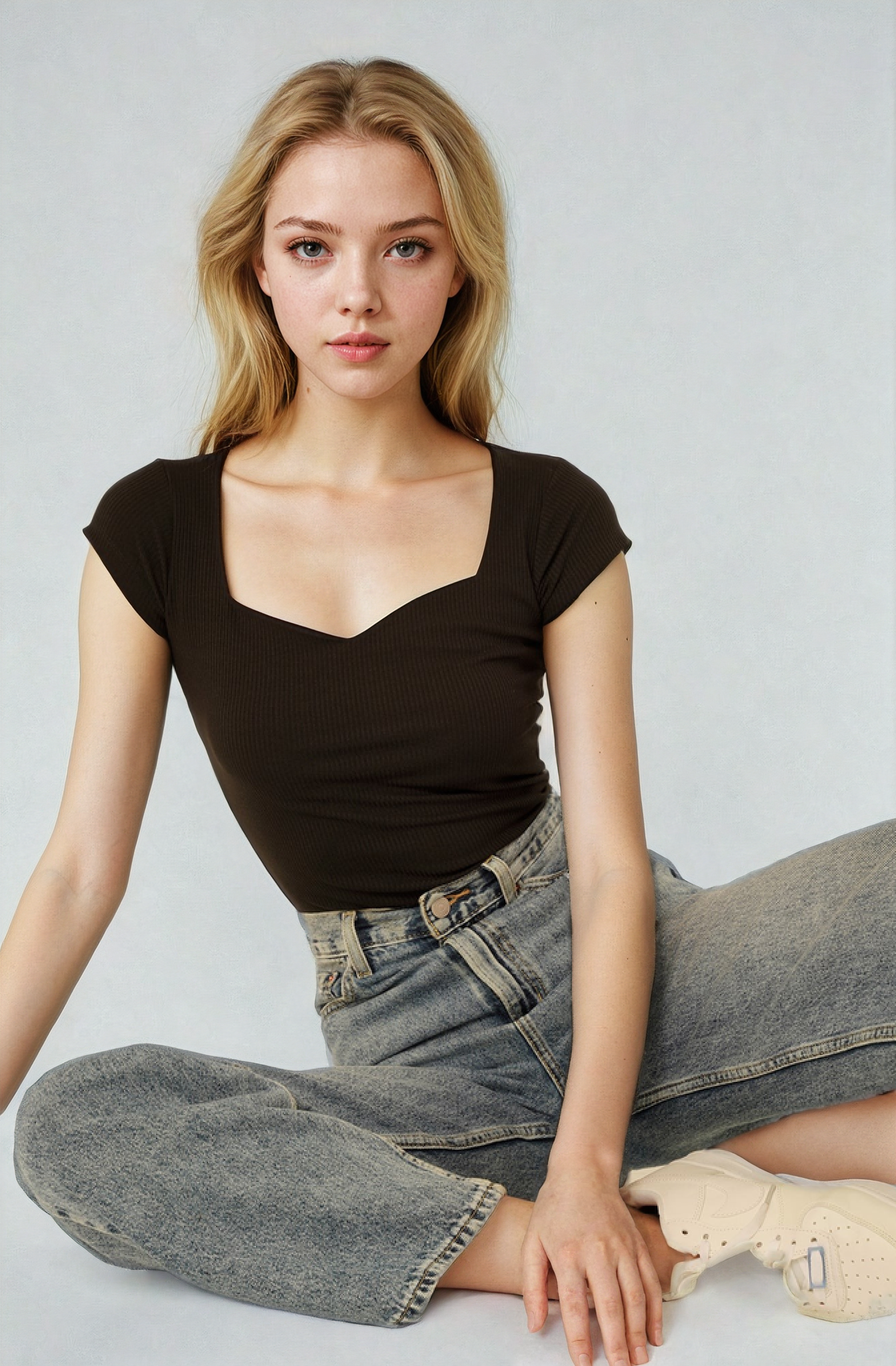 MWB Sweetheart Neckline Rib Top MYWISHBAG