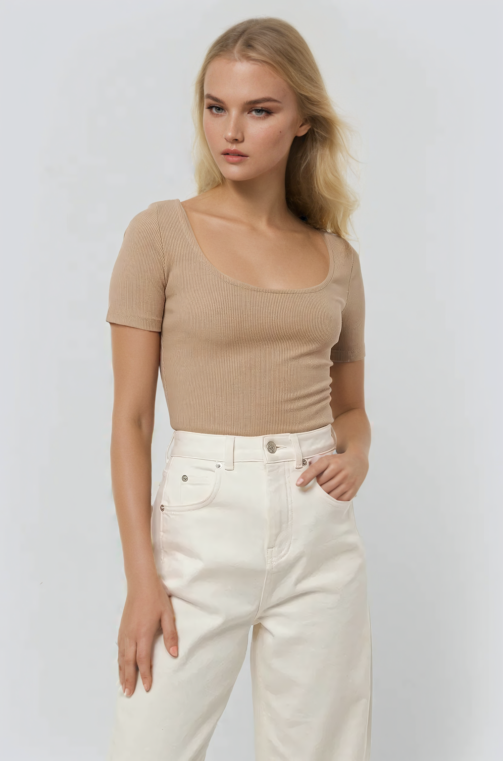 MWB Ribbed Short Sleeve Top MYWISHBAG