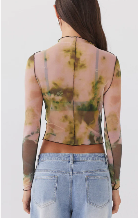 MWB Highneck Mesh Sheer Top