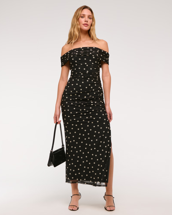 Mesh Draped Maxi Dress MYWISHBAG