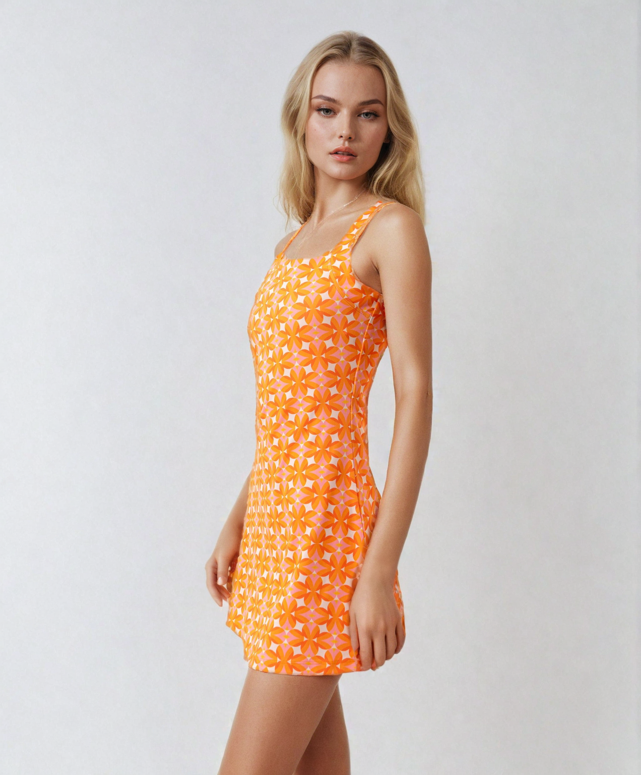 MWB Square Neck Fitted Dress MYWISHBAG