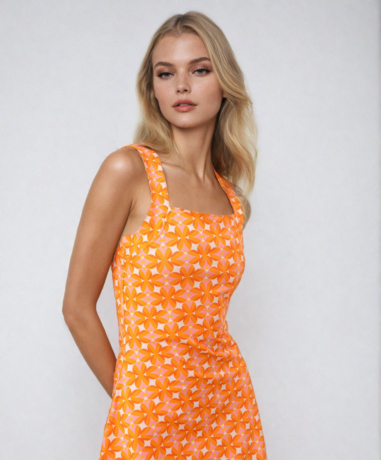 MWB Square Neck Fitted Dress MYWISHBAG