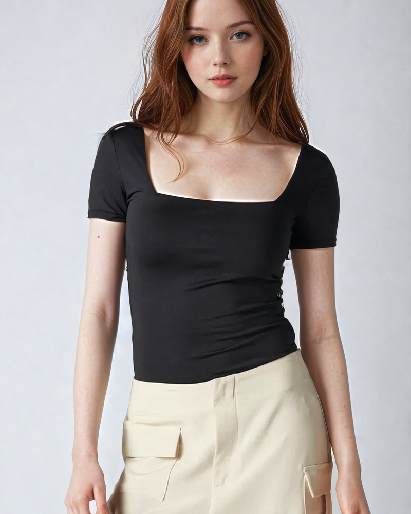 MWB Square Neck Short Sleeve Bodysuit