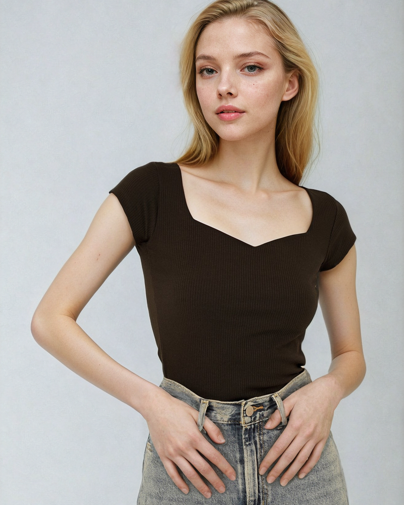 MWB Sweetheart Neckline Rib Top