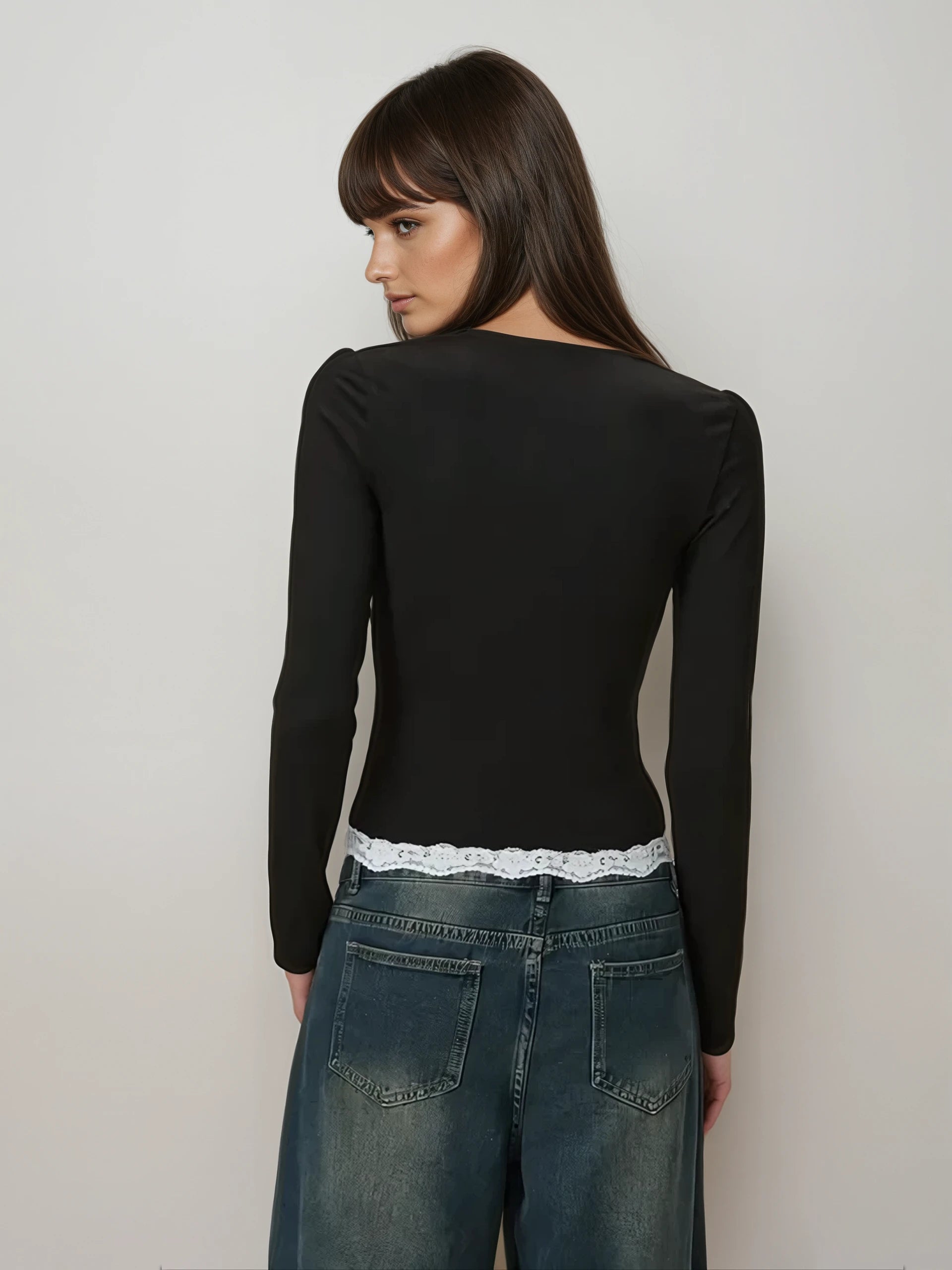MWB Square Neck Ribbed Bow Top